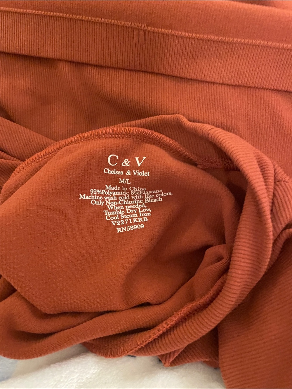 Classic Ribbed Crop Top in Rust - Picture 4 of 4